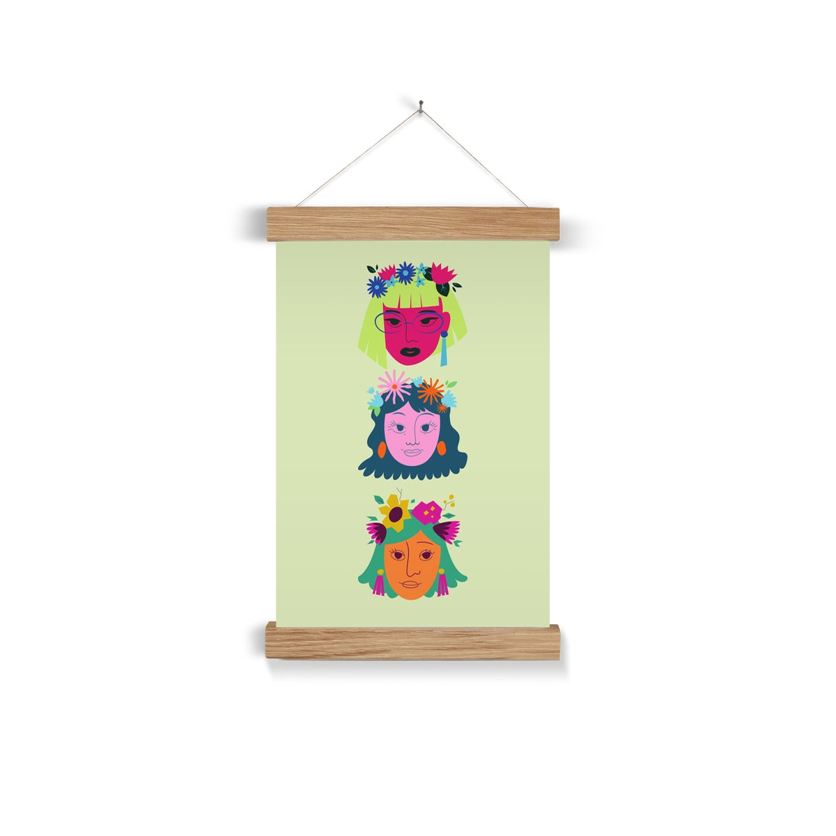 Colourful Women Fine Art Print with Hanger