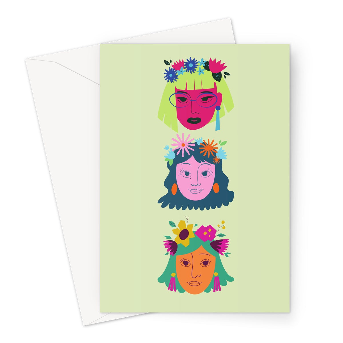 Colourful Women Greeting Card