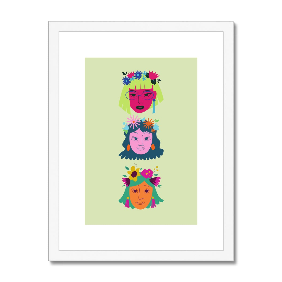 Colourful Women Framed & Mounted Print