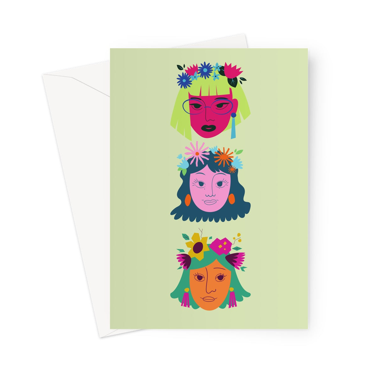 Colourful Women Greeting Card