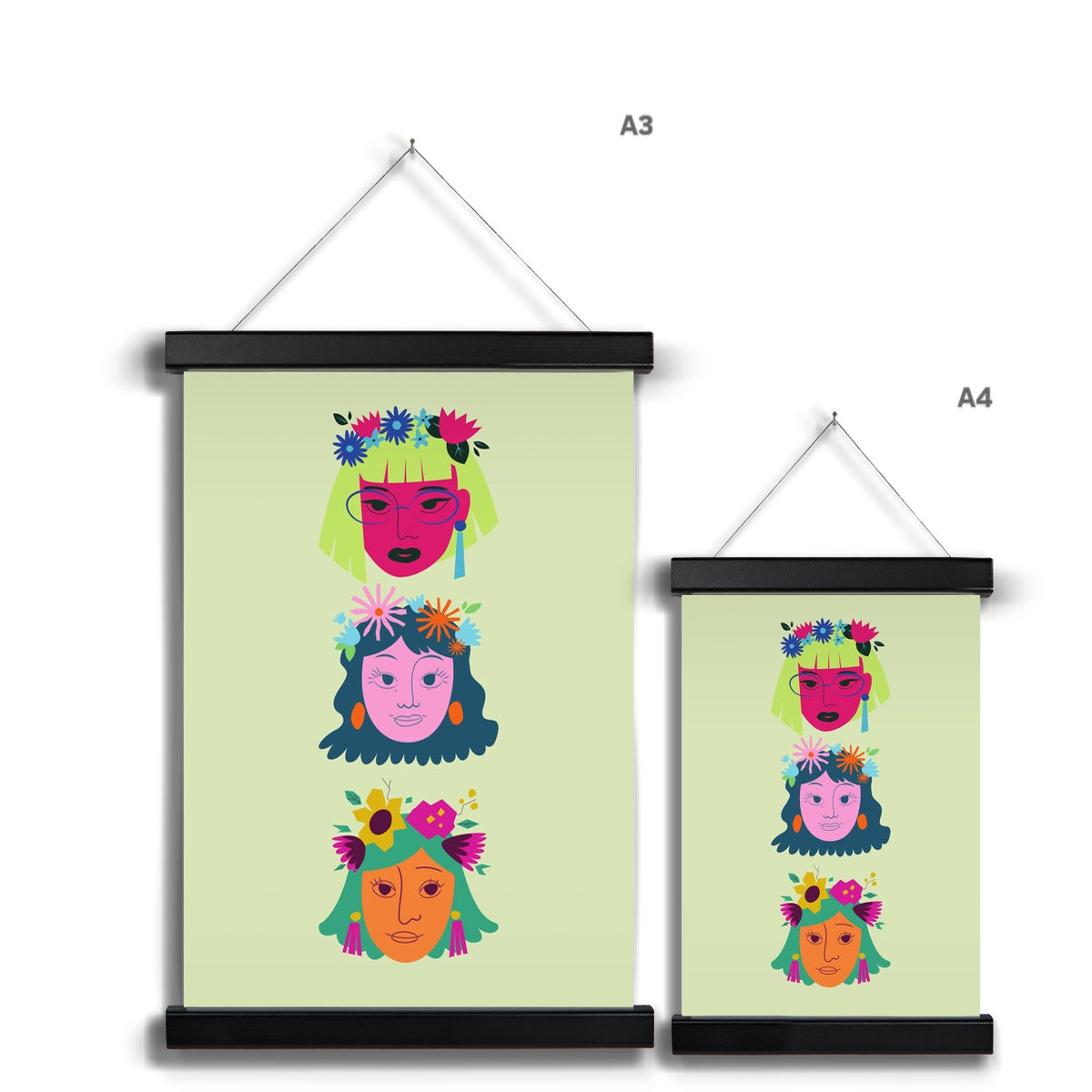 Colourful Women Fine Art Print with Hanger